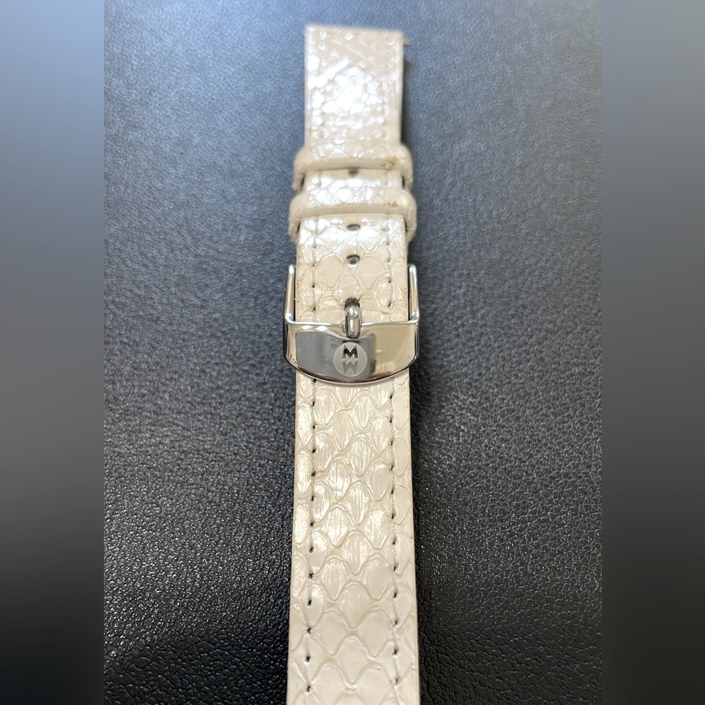 Michele Double Wrap Watch Band - 18” White Genuine Ayer’s
